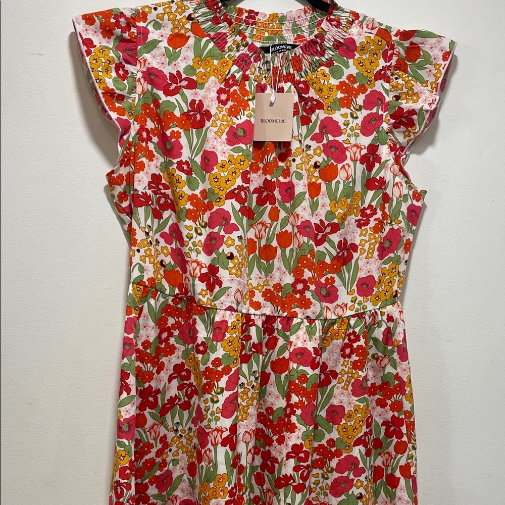 Bloomingdale's Floral Sundress - Pink, Red, Orange, Green